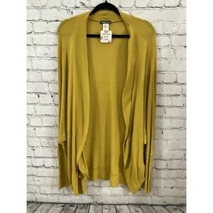 Hemish USA L Yellow Open Cardigan Teacher Office Wear